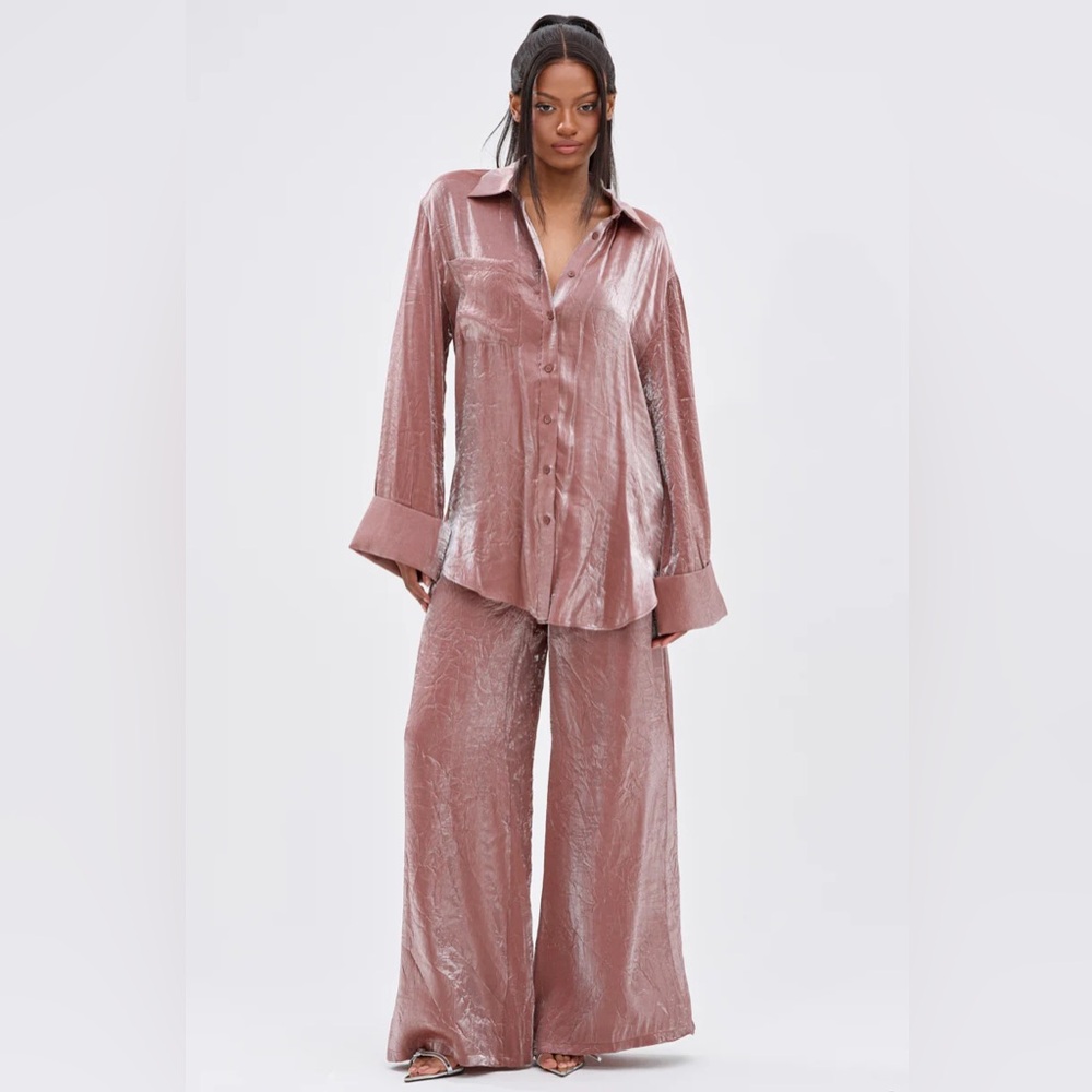 NWT AKIRA shimmer Pink Women's Pants & Shirt Set